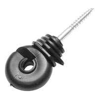 Isolatore compatto nero, diametro 5.6 mm, dimensioni 87x37 mm, per recinzione elettrica, Breckner Germany