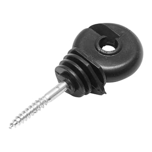 Isolatore compatto nero, diametro 5.6 mm, dimensioni 87x37 mm, per recinzione elettrica, Breckner Germany