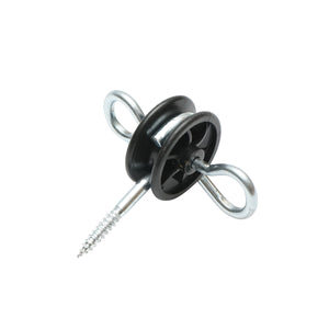 Isolatore con ancoraggio doppio, diametro 5.8 mm, dimensioni 93x84 mm, per recinzione elettrica, Mezofarm.