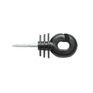 Isolatore scanalato nero, diametro 5.9 mm, dimensioni 100x40 mm, per filo di recinzione elettrica, Breckner Germany