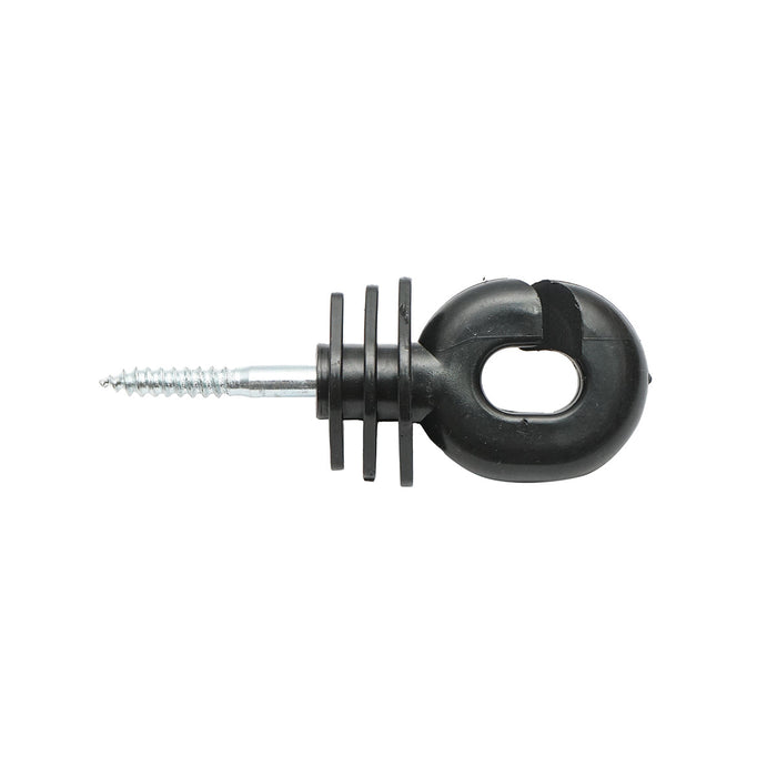 Isolatore scanalato nero, diametro 5.9 mm, dimensioni 100x40 mm, per filo di recinzione elettrica, Breckner Germany