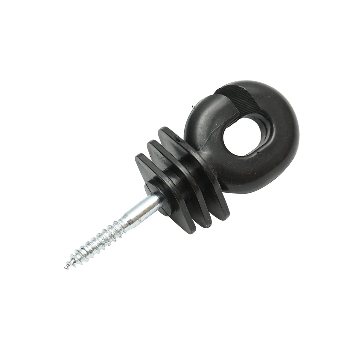 Isolatore scanalato nero, diametro 5.9 mm, dimensioni 100x40 mm, per filo di recinzione elettrica, Breckner Germany