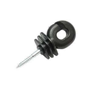 Isolatore scanalato nero, diametro 5.9 mm, dimensioni 100x40 mm, per filo di recinzione elettrica, Breckner Germany