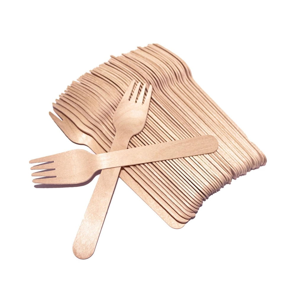 Forchette usa e getta in Legno Biodegradabili,48pezzi, No plastica,Compostabili Forchette in legno, posate legno,ecologiche,100% compostabili, forchette plastica usa e getta