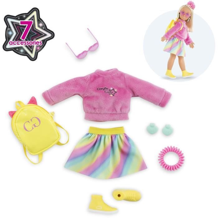 Accessori per bambole - COROLLE - Camerino neon - Per bambola manichino da 28 cm - 7 accessori - Dai 4 anni in su