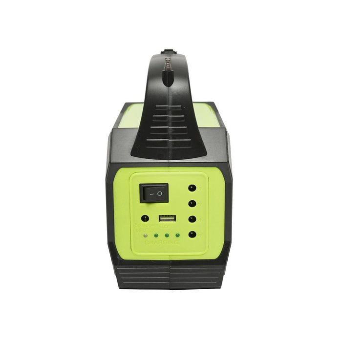 Kit di illuminazione LED portatile con 3 lampadine/proiettore, radio FM, MP3, pannello solare e batteria da 6 V, 4,5 Ah per la pesca in campeggio GD-8073