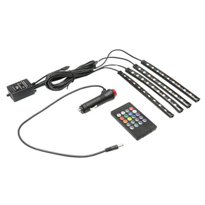 Kit illuminazione ambientale interno auto LED RGB 12V/6A con telecomando