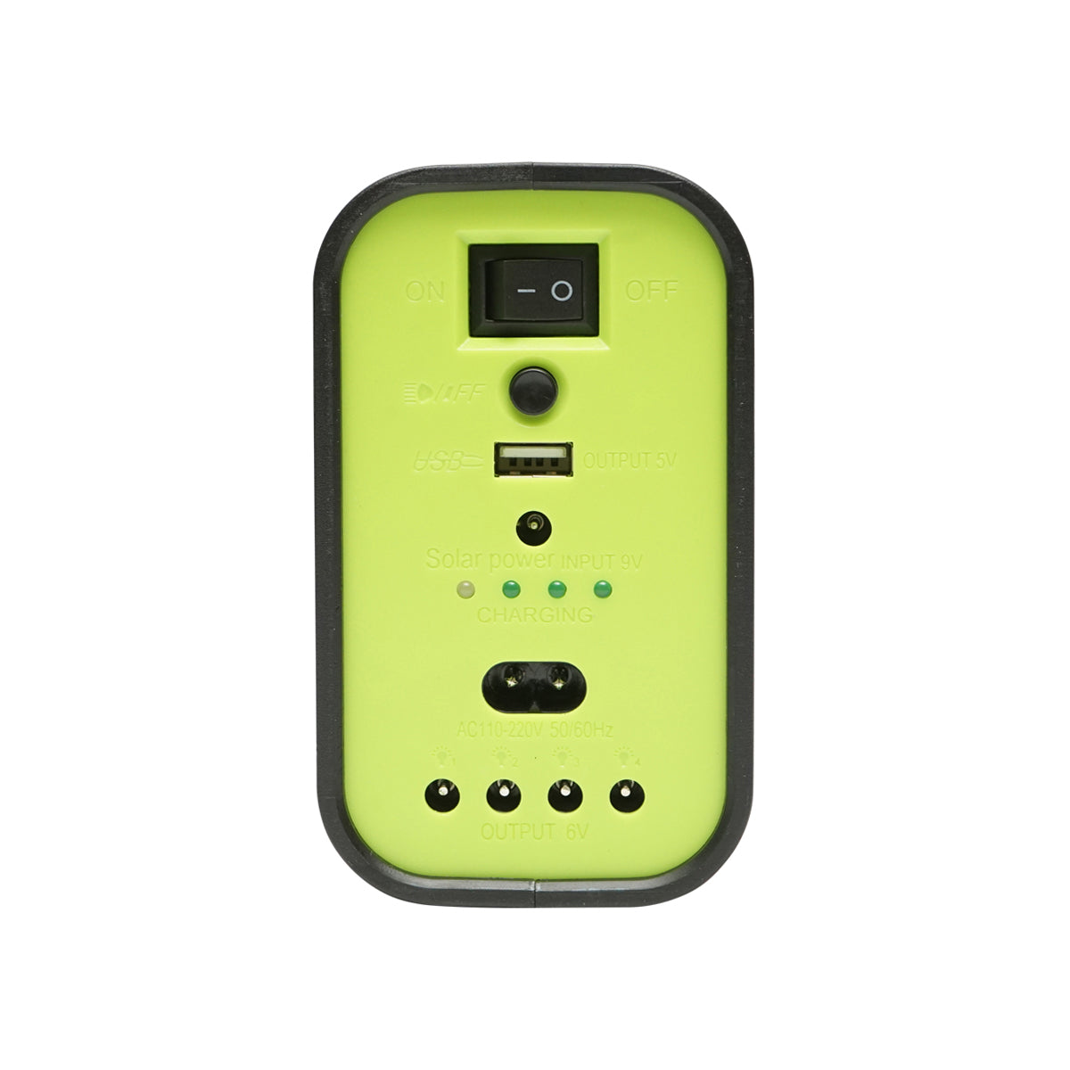 Kit illuminazione LED portatile con 3 lampadine/proiettore, pannello solare e batteria da 6V, 4,5Ah per pesca in campeggio GD-17