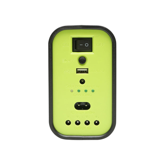 Kit illuminazione LED portatile con 3 lampadine/proiettore, pannello solare e batteria da 6V, 4,5Ah per pesca in campeggio GD-17