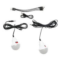 Kit illuminazione portatile a LED con 2 lampadine/proiettore, pannello solare e batteria da 4000 mAh per la pesca in campeggio GD-8077