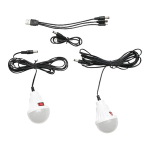 Kit illuminazione portatile a LED con 2 lampadine/proiettore, pannello solare e batteria da 4000 mAh per la pesca in campeggio GD-8077