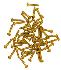 100pz viti ferro ottonato a legno testa bombata 2x10 cod:ferx.26842