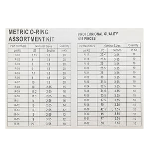 Kit O-ring da 420 pezzi.
