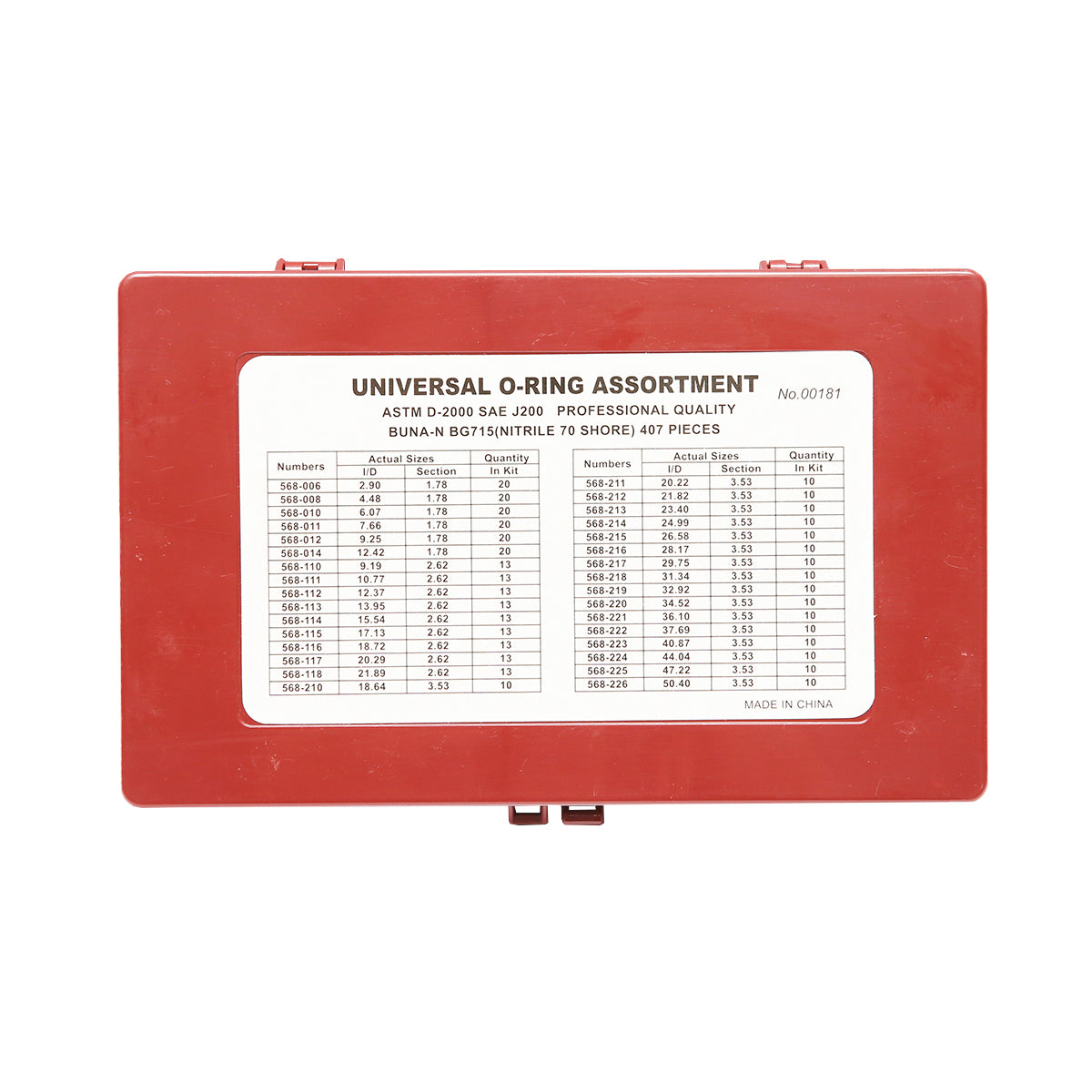 Kit O-ring metrico da 407 pezzi.