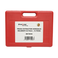 Kit pressa idraulica per estrazione cuscinetti e pulegge 14 pezzi Breckner Germany