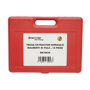 Kit pressa idraulica per estrazione cuscinetti e pulegge 14 pezzi Breckner Germany