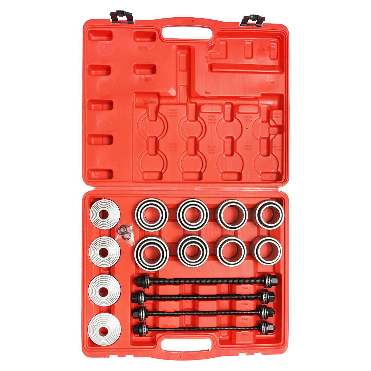 Kit presse per estrazione, installazione e rimozione boccole e cuscinetti 28 pezzi
