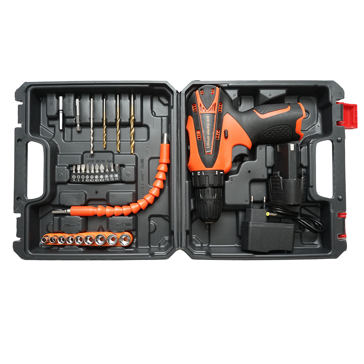 Kit trapano e cacciavite a batteria 28 pezzi, 12V 1500mAh