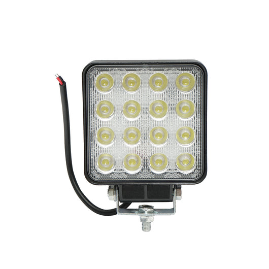 Lampada con 16 LED, 10-60V, 48W, angolo di radiazione 60°, tipo flood, 108x108x57mm, Breckner Germany