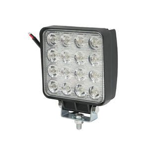 Lampada con 16 LED, 10-60V, 48W, angolo di radiazione 60°, tipo flood, 108x108x57mm, Breckner Germany