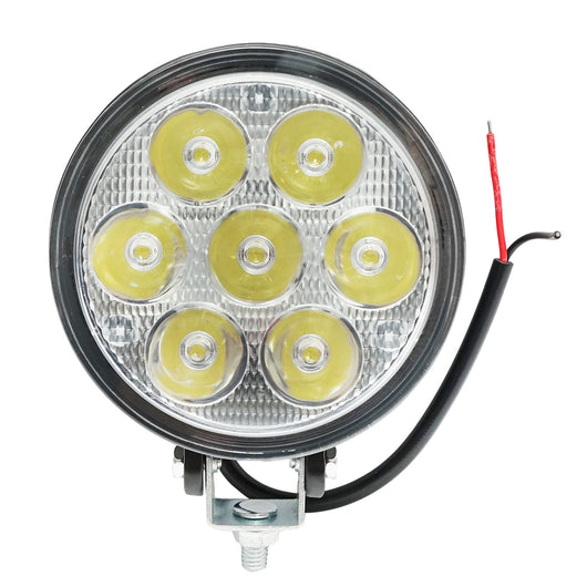 Lampada con 7 LED, 10-30V, 21W, angolo di radiazione 30°, tipo spot, 110x110x60mm, IP67, 6000K, Breckner Germany.