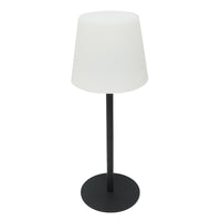 Lampada da tavolo LED ricaricabile per interni ed esterni, 2W, 3.7V 1200mAh, USB 5V 1A, luminosità regolabile, funzione memoria, IP65, nera