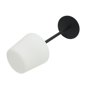 Lampada da tavolo LED ricaricabile per interni ed esterni, 2W, 3.7V 1200mAh, USB 5V 1A, luminosità regolabile, funzione memoria, IP65, nera