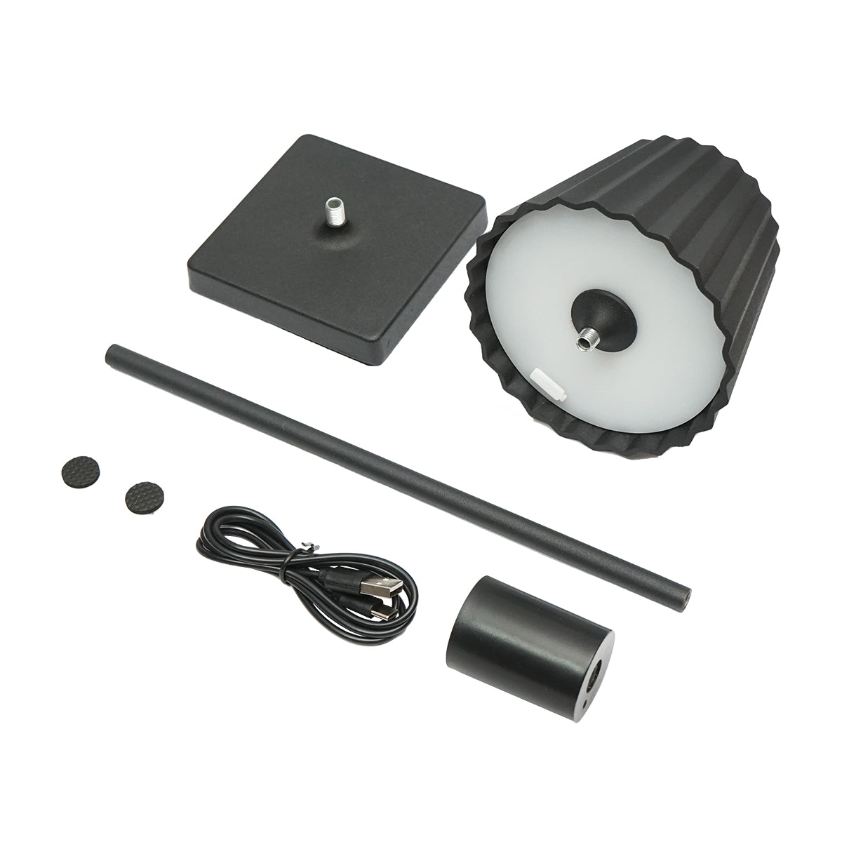 Lampada da tavolo LED, 3W, ricaricabile, 3.7V 1800mAh, USB 5V 1A, nera, Breckner Germany