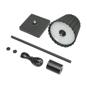 Lampada da tavolo LED, 3W, ricaricabile, 3.7V 1800mAh, USB 5V 1A, nera, Breckner Germany