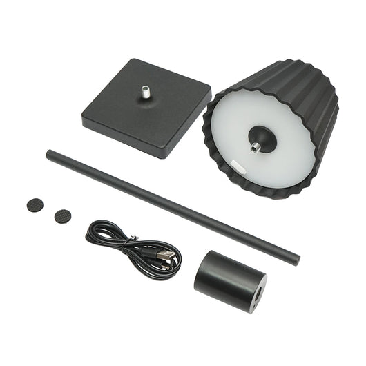 Lampada da tavolo LED, 3W, ricaricabile, 3.7V 1800mAh, USB 5V 1A, nera, Breckner Germany