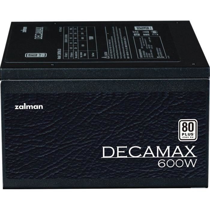 Alimentatore per PC - ZALMAN - DecaMax 600W - 80+ - Non modulare - Ventola da 120 mm - Nero