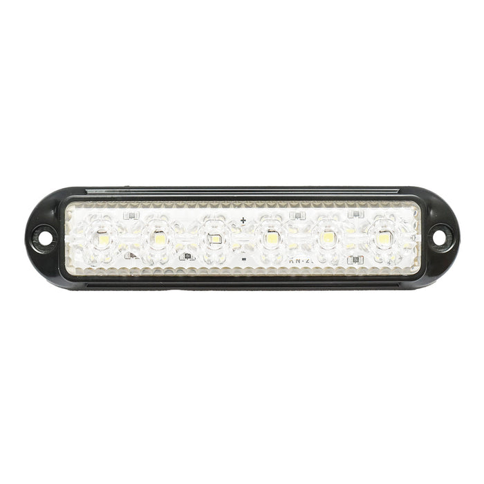 Lampada laterale  LED, bianca, 12V-24V, 155x37 mm, con cornice nera, Breckner Germany
