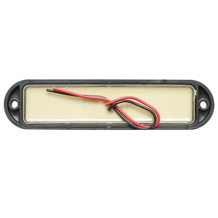 Lampada laterale  LED, bianca, 12V-24V, 155x37 mm, con cornice nera, Breckner Germany