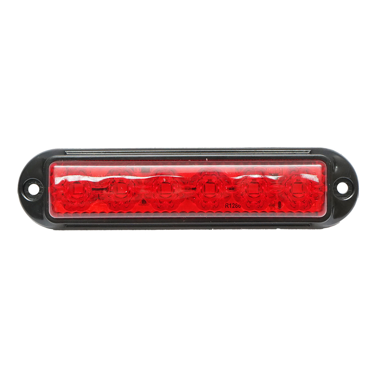 Lampada laterale  LED, rossa, 12V-24V, 155x37 mm, con rama nera, Breckner Germany