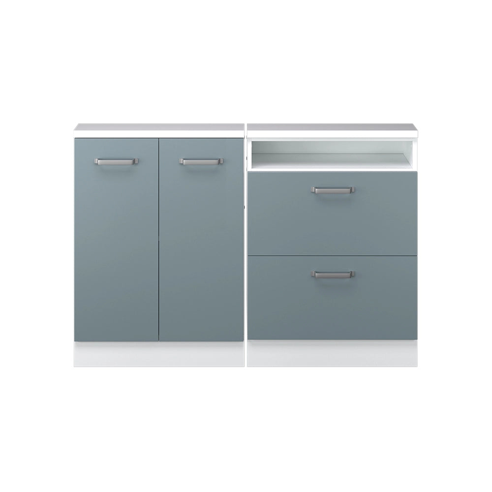 Set di mobili sottotetto Rion Grigio-blu/Bianco Set di 2 Vicco