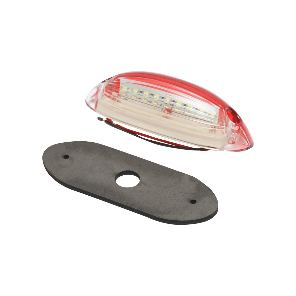 Lampada laterale con LED, 12-24V, rosso-bianca, Breckner Germany