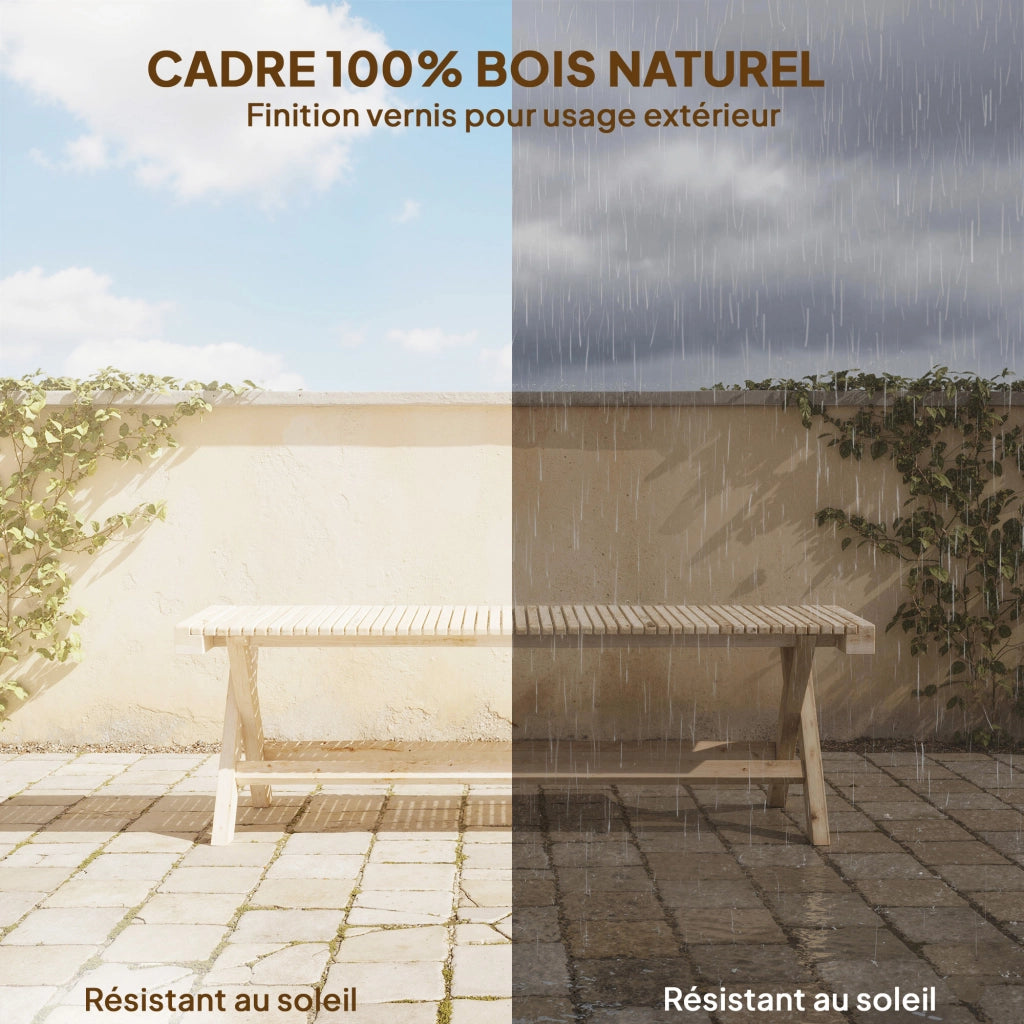 Panchina da Giardino ¨C Xylo ¨C Legno Massello Naturale 140x40x43 cm