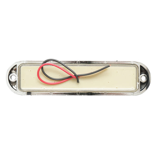 Lampada laterale LED, 12V-24V, bianca, 155x37 mm, con cornice cromata, Breckner Germany