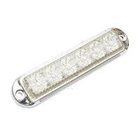 Lampada laterale LED, 12V-24V, bianca, 155x37 mm, con cornice cromata, Breckner Germany