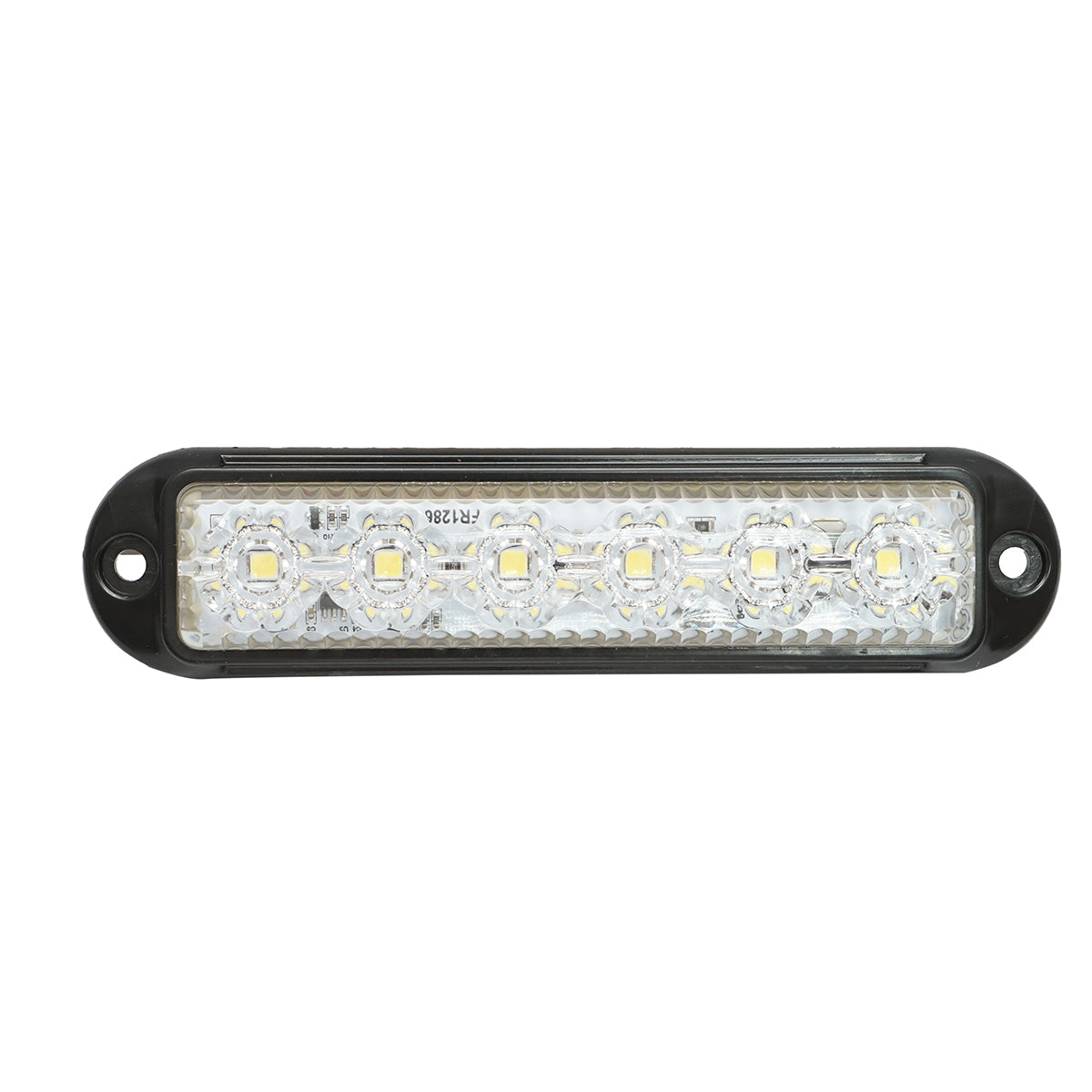Lampada laterale LED, 12V-24V, bianca, 155x37 mm, con montatura nera, Breckner Germany.