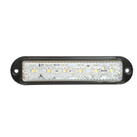 Lampada laterale LED, 12V-24V, bianca, 155x37 mm, con montatura nera, Breckner Germany.