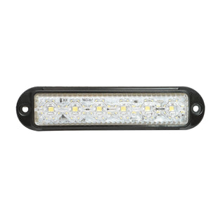 Lampada laterale LED, 12V-24V, bianca, 155x37 mm, con montatura nera, Breckner Germany.