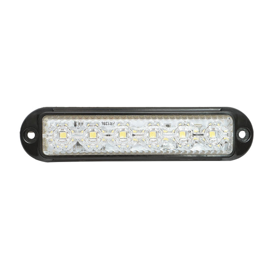 Lampada laterale LED, 12V-24V, bianca, 155x37 mm, con montatura nera, Breckner Germany.