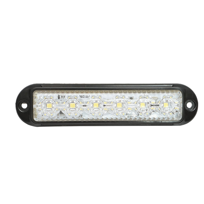 Lampada laterale LED, 12V-24V, bianca, 155x37 mm, con montatura nera, Breckner Germany.