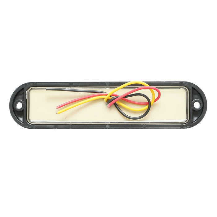 Lampada laterale LED, 12V-24V, bianca, 155x37 mm, con montatura nera, Breckner Germany.