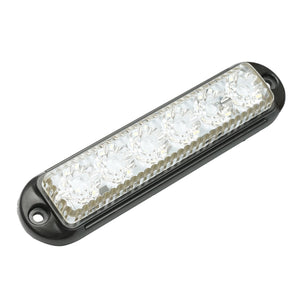 Lampada laterale LED, 12V-24V, bianca, 155x37 mm, con montatura nera, Breckner Germany.