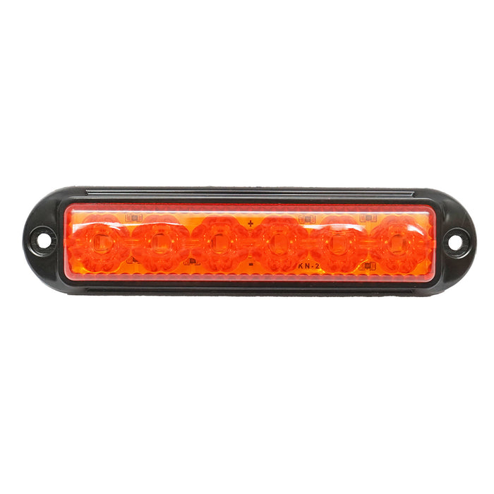 Lampada laterale LED, 12V-24V, gialla, 155x37 mm, con cornice nera, Breckner Germany