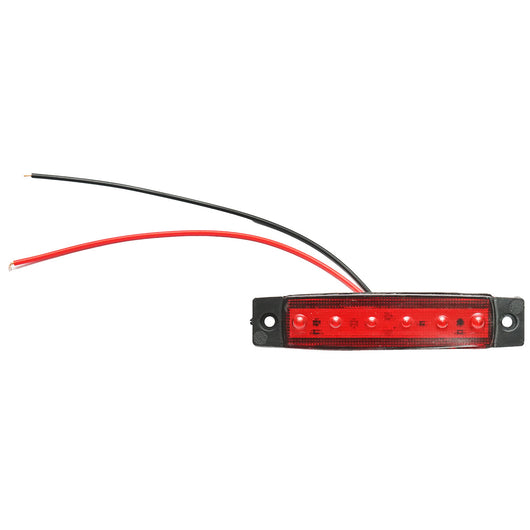 Lampada laterale rossa con LED, 12V/24V, Breckner Germany.