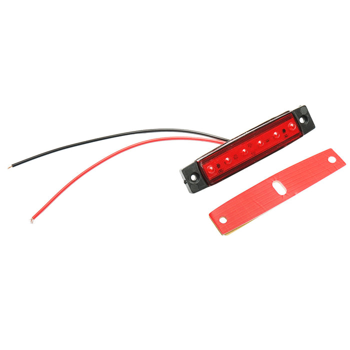 Lampada laterale rossa con LED, 12V/24V, Breckner Germany.