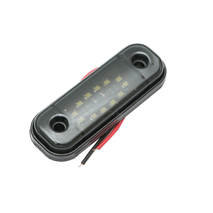 Lampada laterale slim LED, 12V-24V, bianca-fume, 89x32 mm, Breckner Germany
